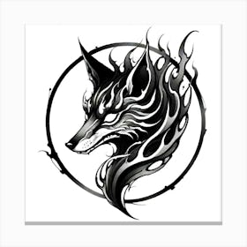 Wolf Head Tattoo 12 Canvas Print