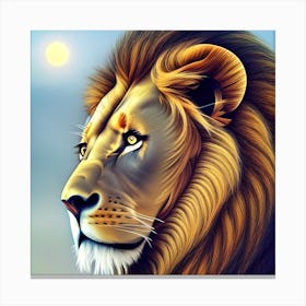 Lion Profile Canvas Print