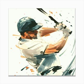 Baseball Player Swinging A Bat 4 Canvas Print