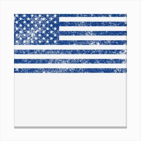 Usa American Flag Blue Distressed Look Canvas Print