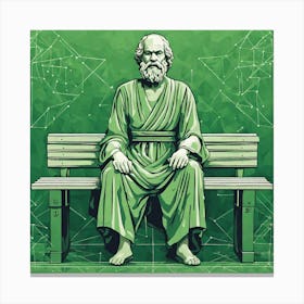 A Geometric Vector Image Of Socrates Stting On Bench Canvas Print