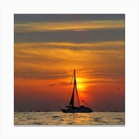 Sunset Sailboat Canvas Print