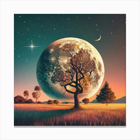 Full Moon In The Sky Canvas Print