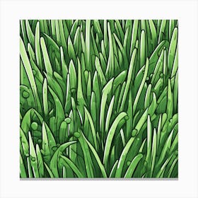 Grass Flat Surface For Background Use Sticker 2d Cute Fantasy Dreamy Vector Illustration 2d Fl (4) Canvas Print