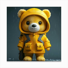 Teddy Bear In Raincoat 1 Canvas Print