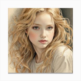 Portrait Of A Girl 3 Canvas Print
