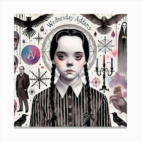 Addams wednesday Family portrait Canvas Print