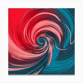 Red And Blue Swirl Painting Canvas Print