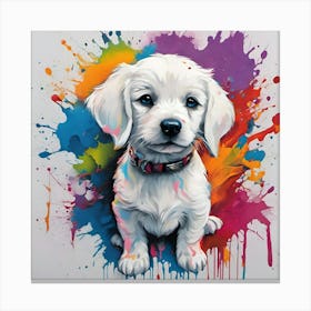 Puppy Painting Canvas Print