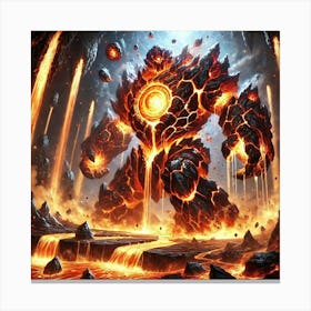 Seismic Guardian Magma Barrage Canvas Print