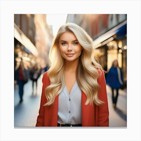 Business Woman In The City Canvas Print
