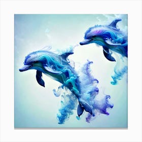 Pastel Dolphins Canvas Print