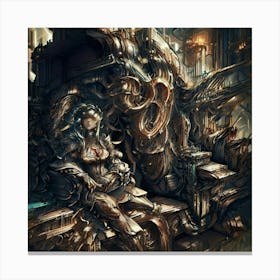 A Mysterious Cyberpunk Universe A Virtual Art Canvas Print