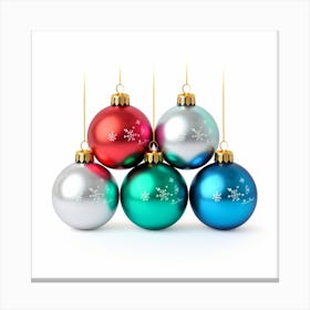 Christmas Ornaments Isolated On White Canvas Print