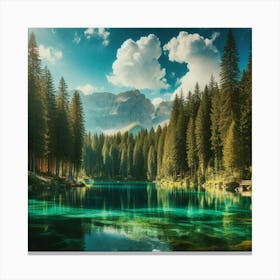 Lake In The Mountains 47 Canvas Print