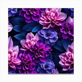 Purple Flowers Wallpaper 5 Canvas Print
