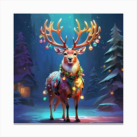 Christmas Deer 4 Canvas Print