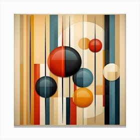 Retro Modern Abstract Wall Art - Mid-Century Geometric Design with Bold Shapes and Earthy Tones Toile