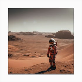 Astronaut On Mars 2 Canvas Print