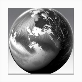 Earth In Black And White Canvas Print