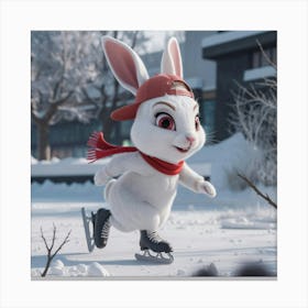 A Medium Shot Of A White Rabbit With Red Oqyvurtgtoc94sz6e60mzq Dqk8w Diskw3pabn7wnyxa Canvas Print