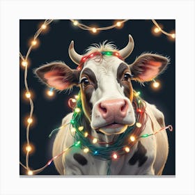 Christmas Cow 4 Canvas Print