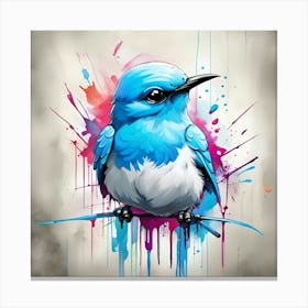 Blue Bird Painting Canvas Print