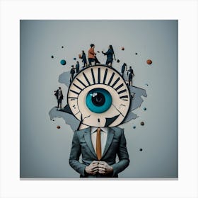 Businessman With An Clock Eye Canvas Print