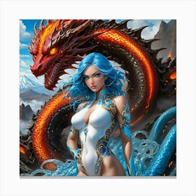 Blue Dragon dfh Canvas Print