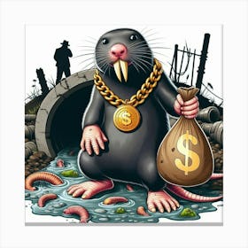 Rat With Money Leinwandbild