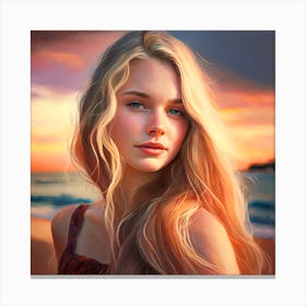 Portrait Of A Young Woman 4 Canvas Print