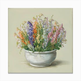 Lupins In A Bowl Canvas Print