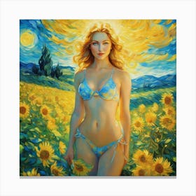 Sunflower Girl din Canvas Print