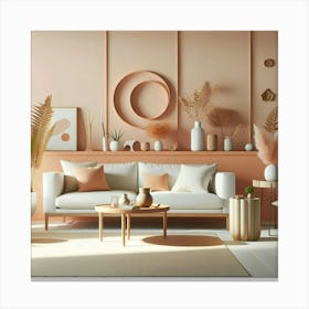 Pink Living Room Canvas Print