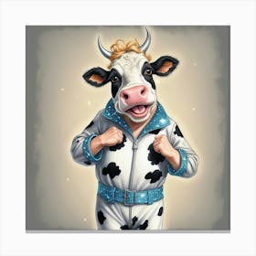 Cow In A Cow Suit Canvas Print