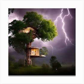 Lightning Tree House Canvas Print