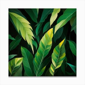 Tropical Leaves Background Canvas Print