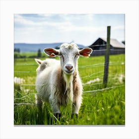 Grass Ecology Pasture Cattle Farmer Tour Tourism Country Rural Green Goat Farm Eco White (1) Canvas Print