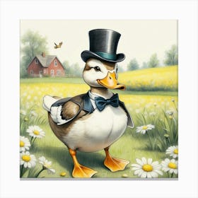 Duck In Top Hat 3 Canvas Print