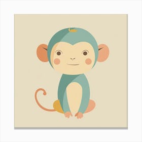 Charming Illustration Monkey 4 Canvas Print