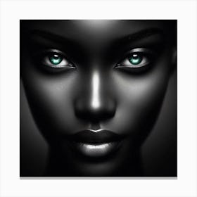 Black Woman With Green Eyes 27 Canvas Print