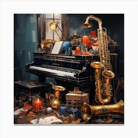 Saxophones Canvas Print