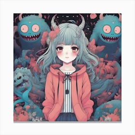 Manga Monster Girl Canvas Print