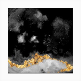 100 Nebulas in Space with Stars Abstract in Black and Gold n.041 Canvas Print