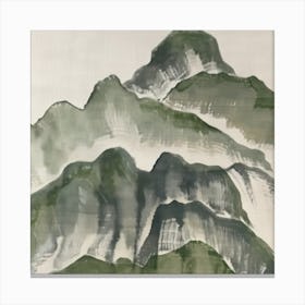 Japanese Watercolour Of Mount Oyama 3 Canvas Print