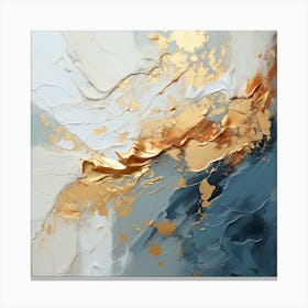 Abstract Gold And Blue Painting Canvas Print