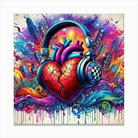 Psychedelic Heart Canvas Print