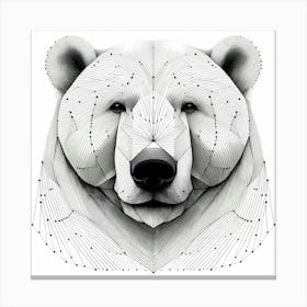 Ice Bear - Abstract Line Art Illustration 251 Canvas Print