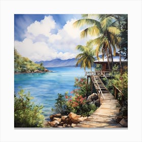 AI Caribbean Mornings Canvas Print