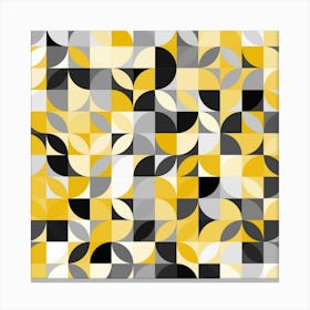 Abstract Yellow And Grey Geometric Pattern Canvas Print